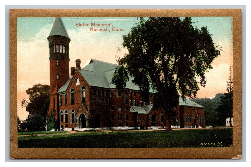 Norwich CT Connecticut Slater Memorial Museum Divided Back Postcard