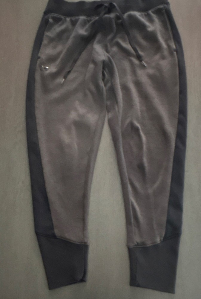 Under Armour ColdGear Men's Jogger Pants Small Loose Gray Black Drawstring