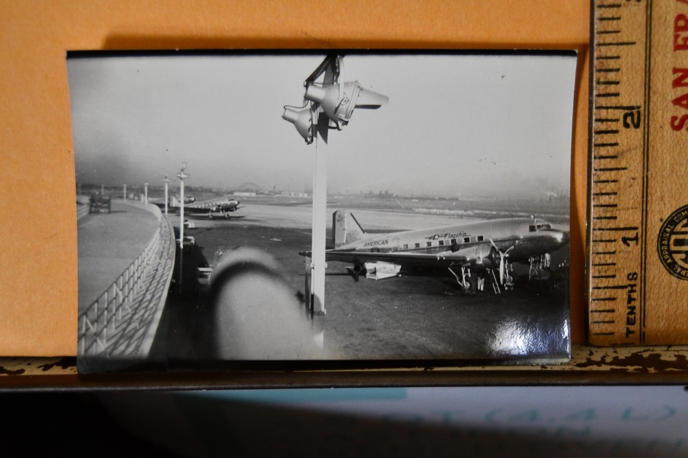 Vintage B&W Photograph American Airlines Flagship Airplane Douglas DC-3