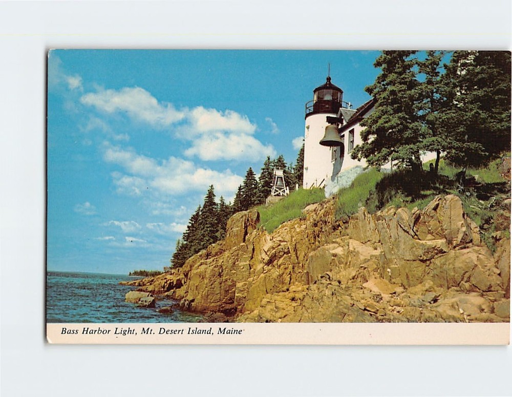 Postcard Bass Harbor Light Acadia National Park Mt. Desert Island Maine USA-image
