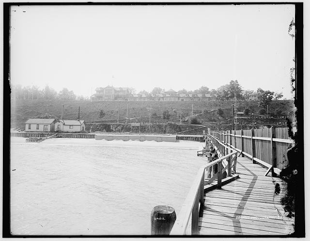 Photo:Whitefish Bay Wisconsin 1890s Pier Wharf Docks Boats Lake Michigan