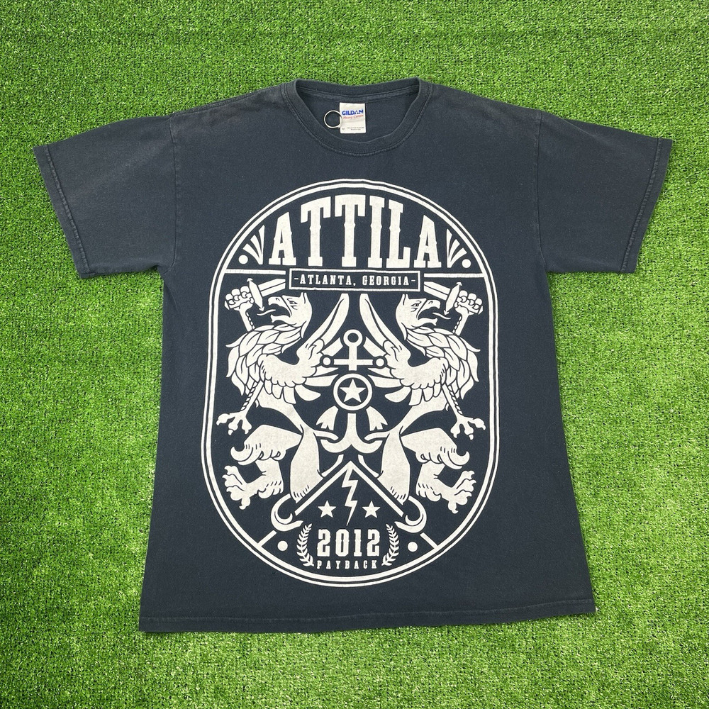 2012 Attila Heavy Metal Rock Band Tee Y2K Black Shirt Men's S-5XL LH462