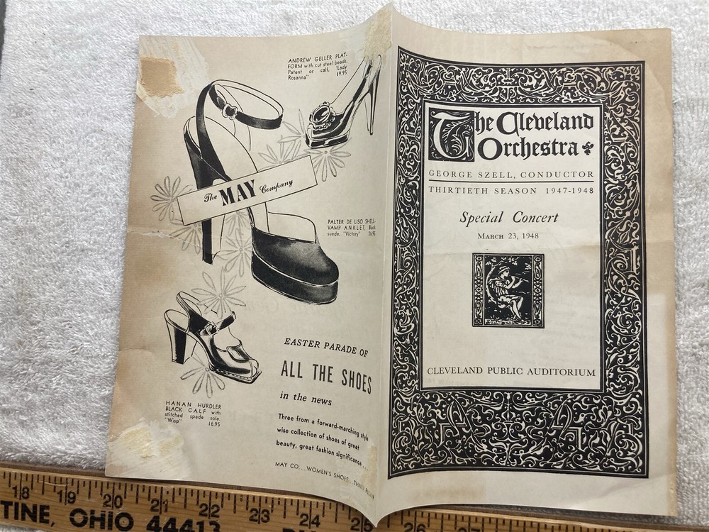 1947 1948 Cleveland Orchestra Special Concert Public Auditorium  Vtg