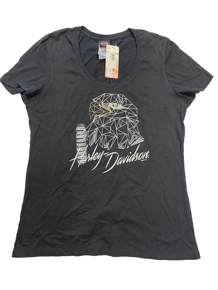 Harley-Davidson Women’s Black T-Shirt Size XL Eagle NEW 5CC7-HK2N-XL