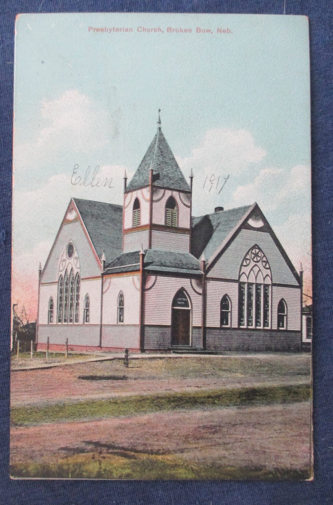 1910s Broken Bow Nebraska Presbyterian Church Postcard