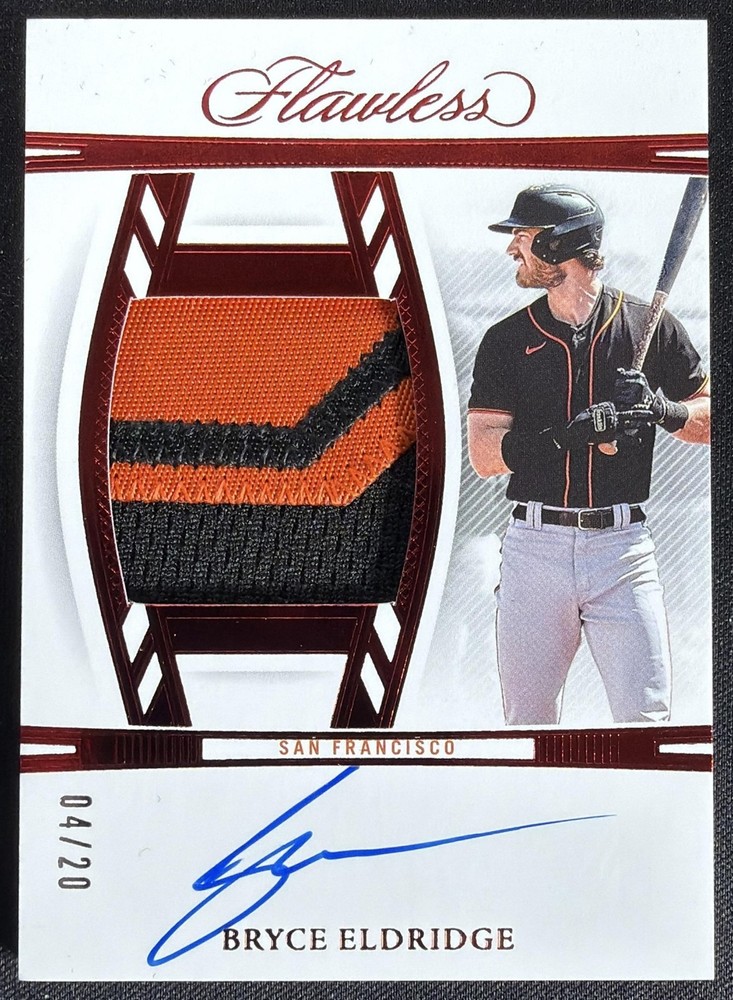 2024 Panini Flawless Bryce Eldridge #DPA-BE Draft Patch Auto Ruby 4/20 Giants