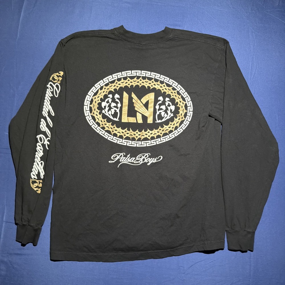 Men’s PaisaBoys x LAFC Longsleeve Black T Shirt Size Large