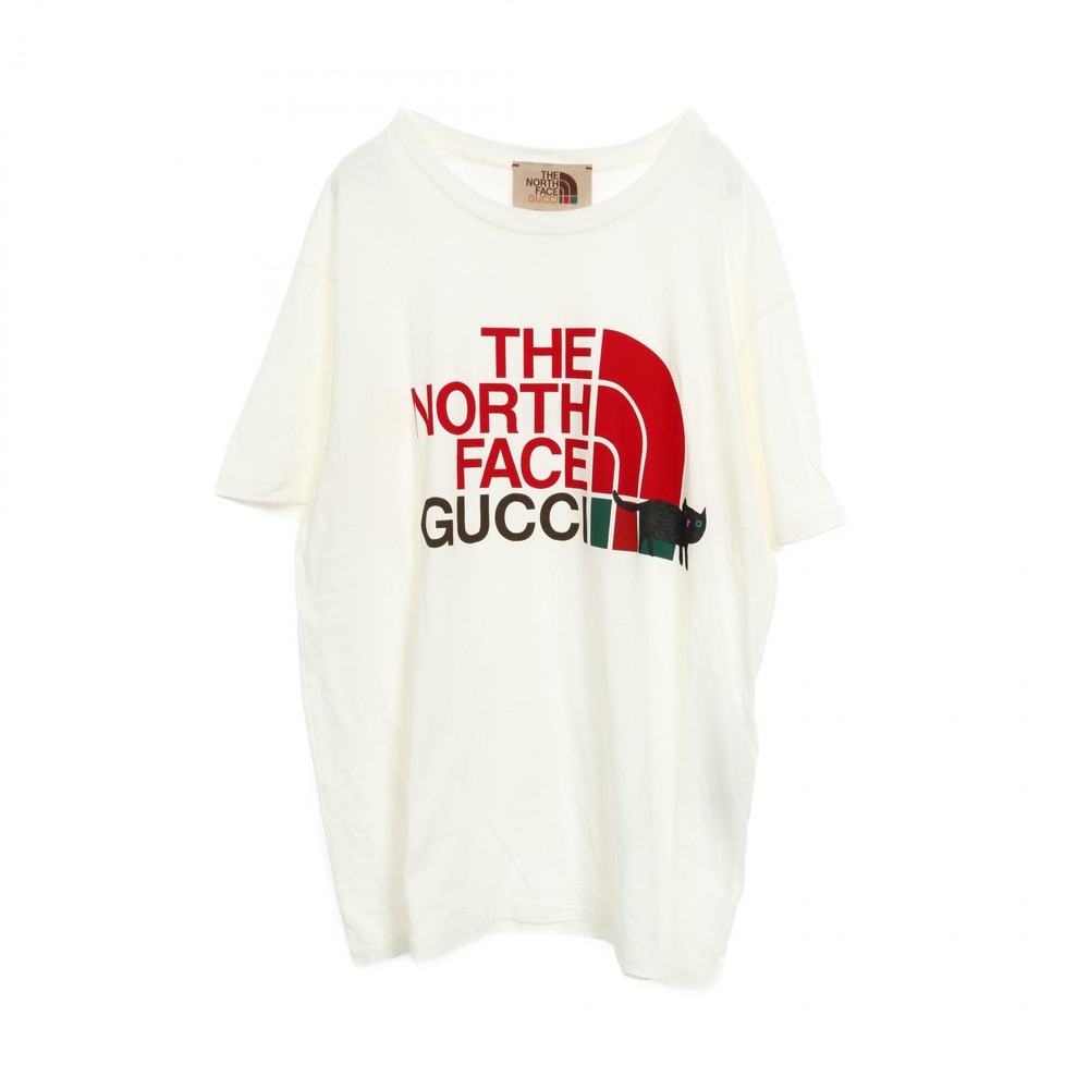 GUCCI × THE NORTH FACE cotton T-shirt White Red Women size S pre-owned