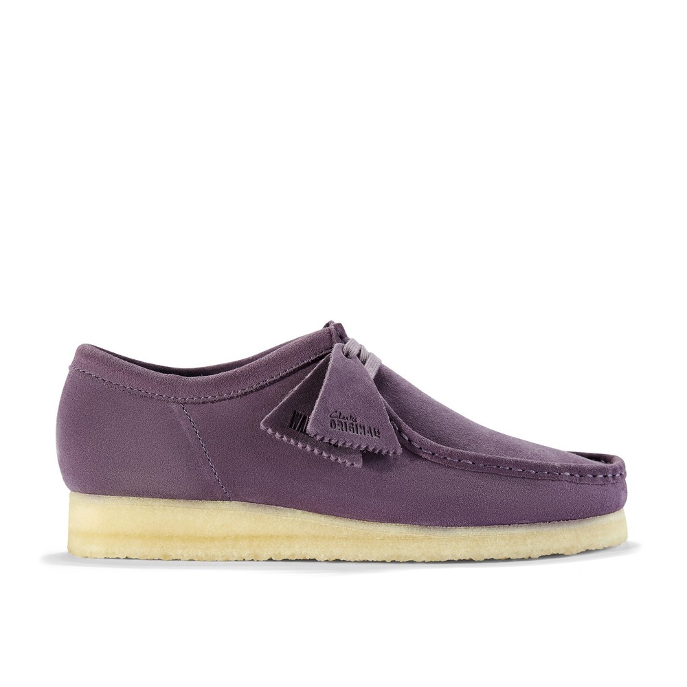 Clarks Wallabee 26183759 Mens Purple Suede Oxfords & Lace Ups Casual Shoes