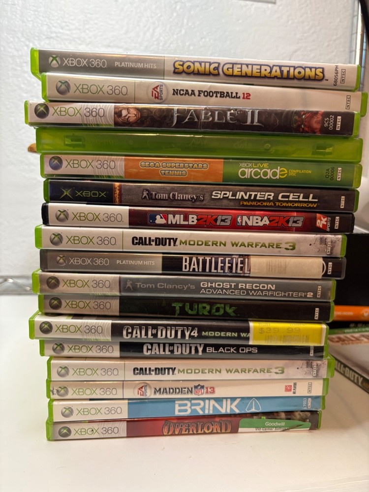 Xbox 360 & Original Xbox Game Lot Bundle - 16 Games Total Sonic Call of Duty NCA