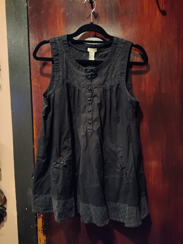 Odille Anthropologie Black Cotton Spring Embroidered Shirt 10