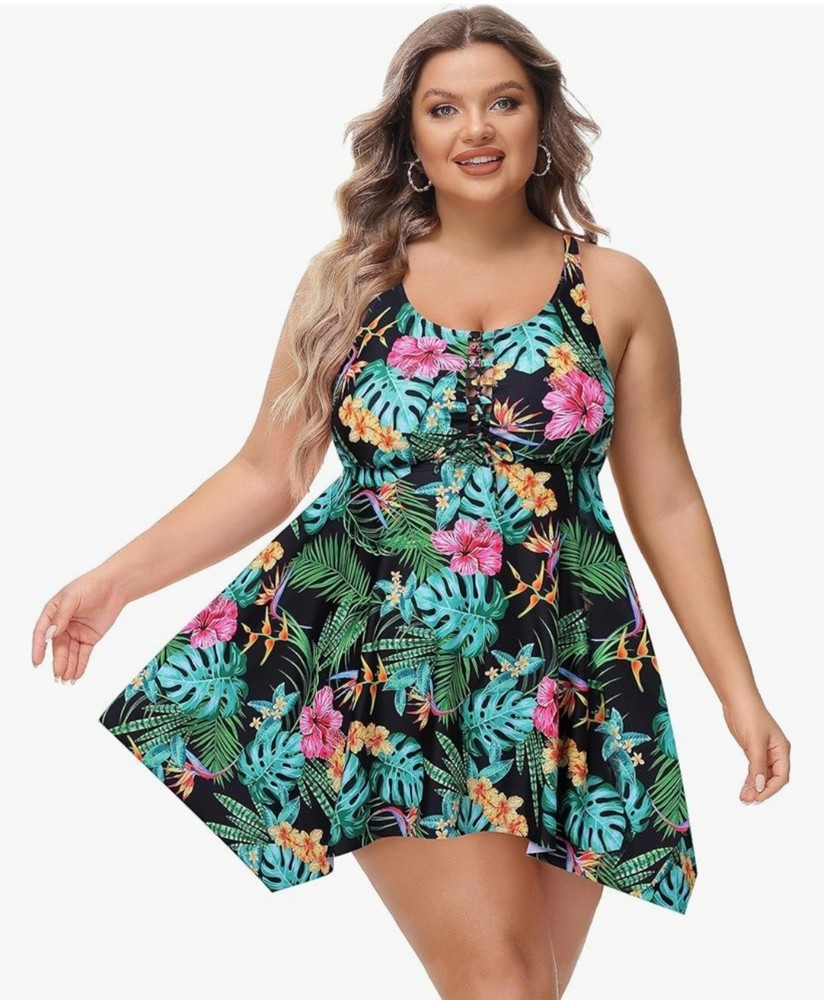 NIeyook Womens Plus Size 18W, Tankini Swimsuit 2026 2pc Tummy Control Bathing...