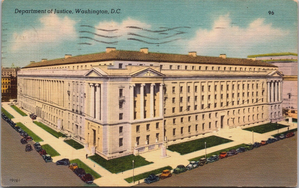 Department of Justice Washington DC 1950s Vintage Linen Postcard
