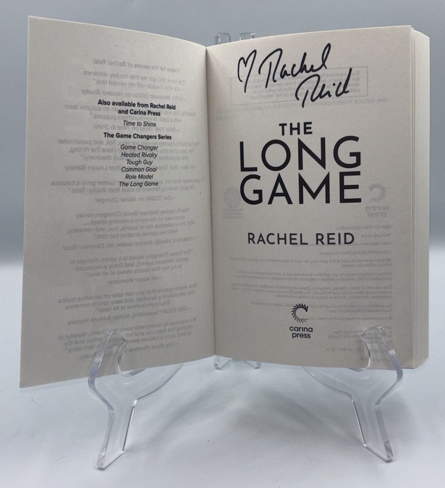 Rachel Reid Long Game  Signed Autographed Paperback Book Heated Rivalry Hbo #1