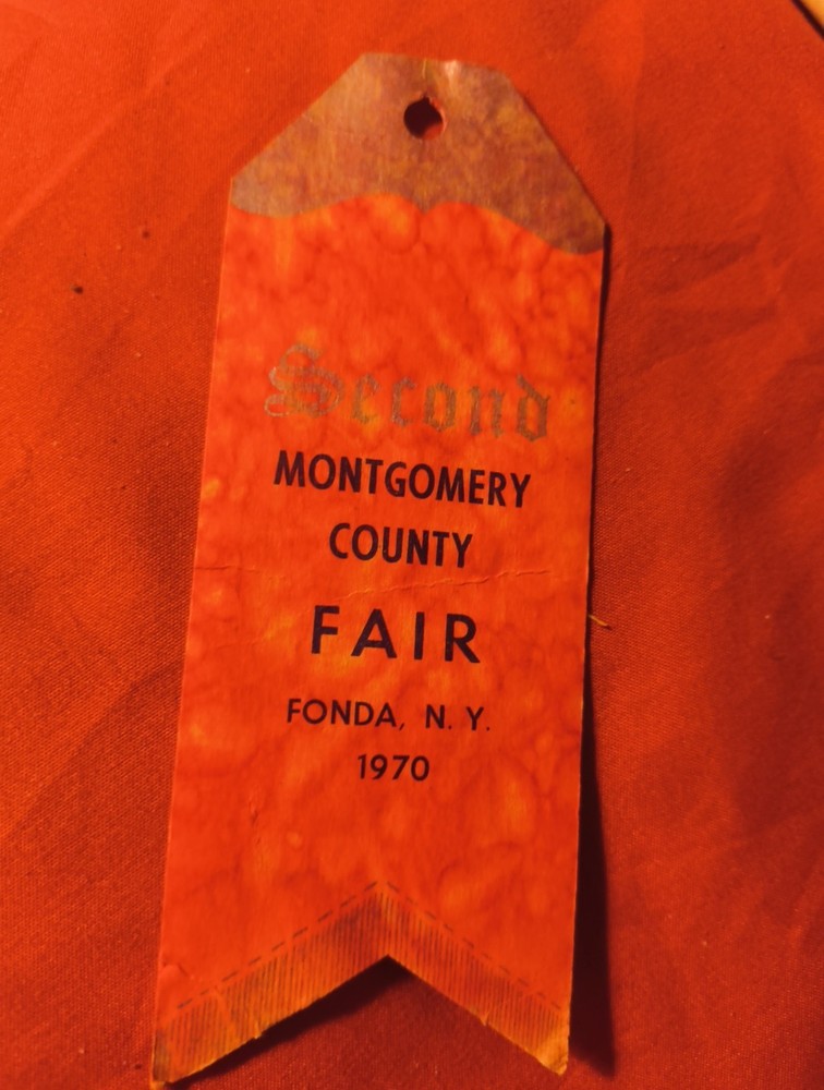 Vintage Ribbon Second  Place Montgomery Fulton County Fair Fonda New York 1970