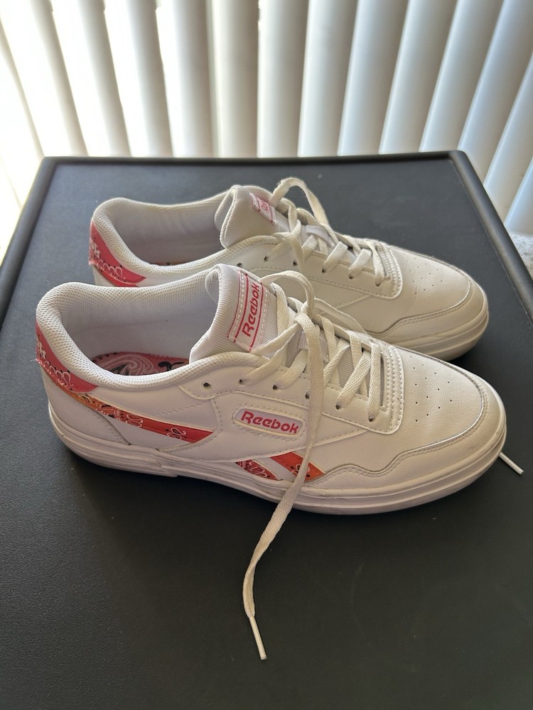 Size 6.5 - Reebok Classic White Pink Low Bandana Print Women’s