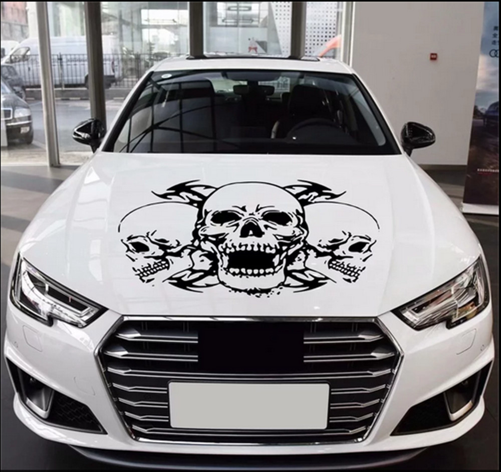 DIY Terror Skull Stickers Trim Car Side Body Hood Decals Decoration Accessories