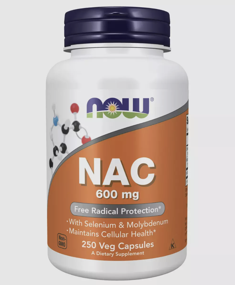 NOW Food NAC 600 mg 250 Veg Capsules Enhanced Formula