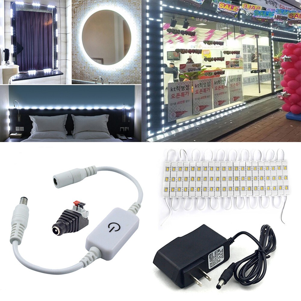 60 LED White Under Cabinet Light Closet Kitchen Counter Lamp Light+Power+Dimmer