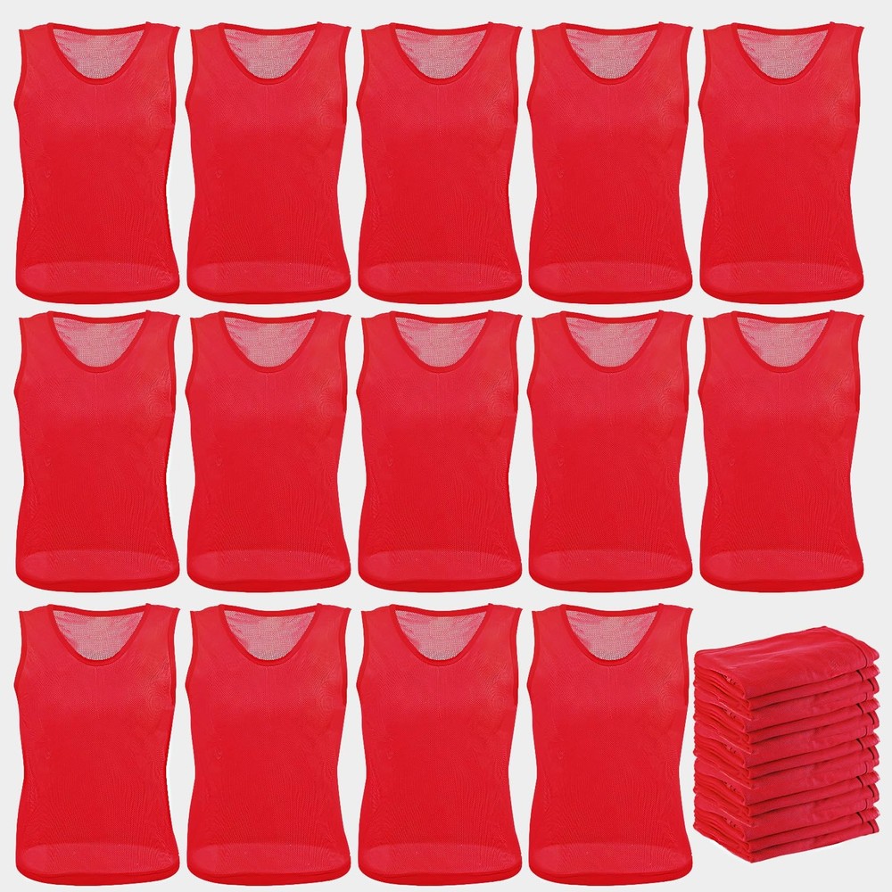 24 Pcs Pinnies Scrimmage Vests Team Practice Jersey Nylon Mesh Pennies for So...