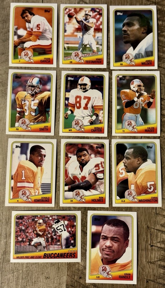 1988 Topps Tampa Bay Buccaneers 11-Card Team Set Football-Vinny Testaverde RC
