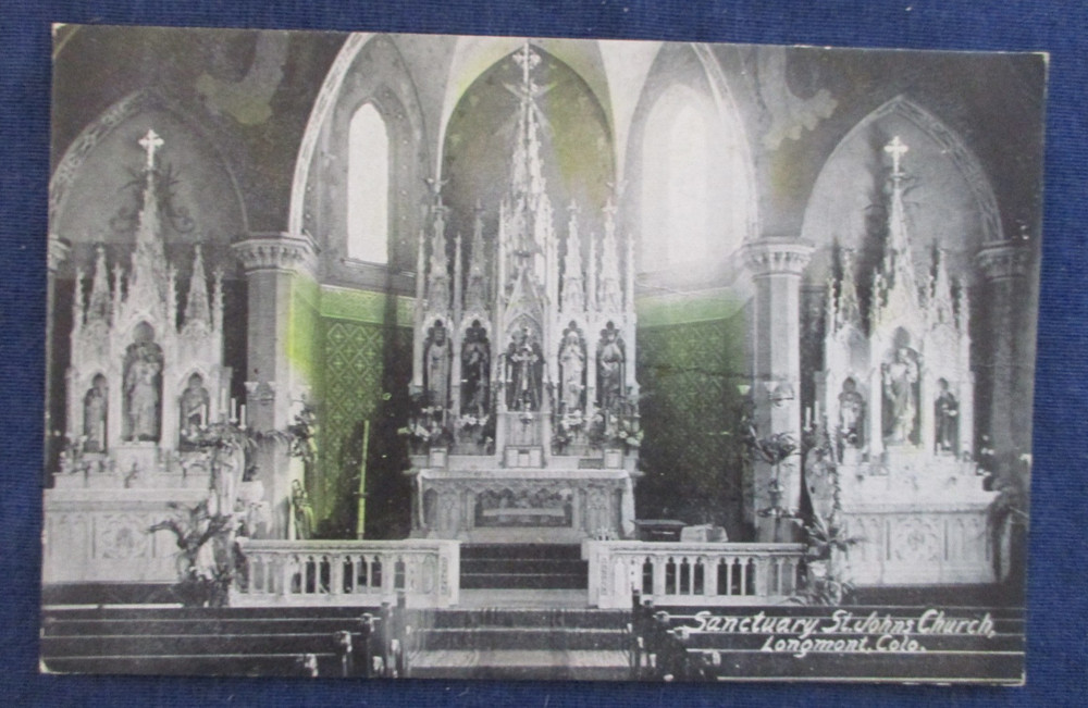 ca1910 Longmont Colorado St Johns Church Interior Postcard