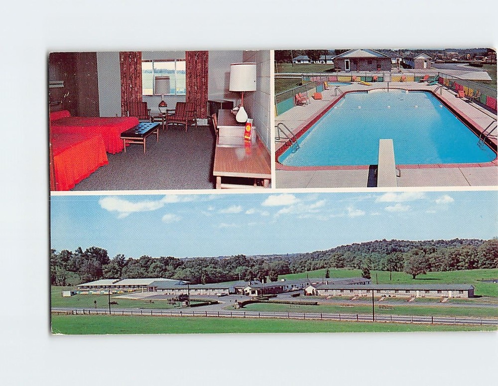 Postcard Baker's Motel Norwich Ohio USA