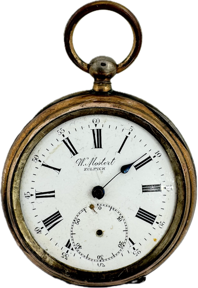 Antique 49mm H. Mostert Key Wind Cylinder Escapement Pocket Watch .800 Silver
