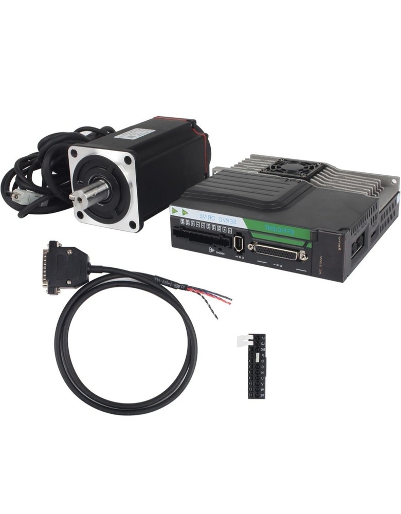 AC Servo Motor Kit, 1000W w Brake, 220V 3000rpm 17-bit Encoder RS485 for CNC