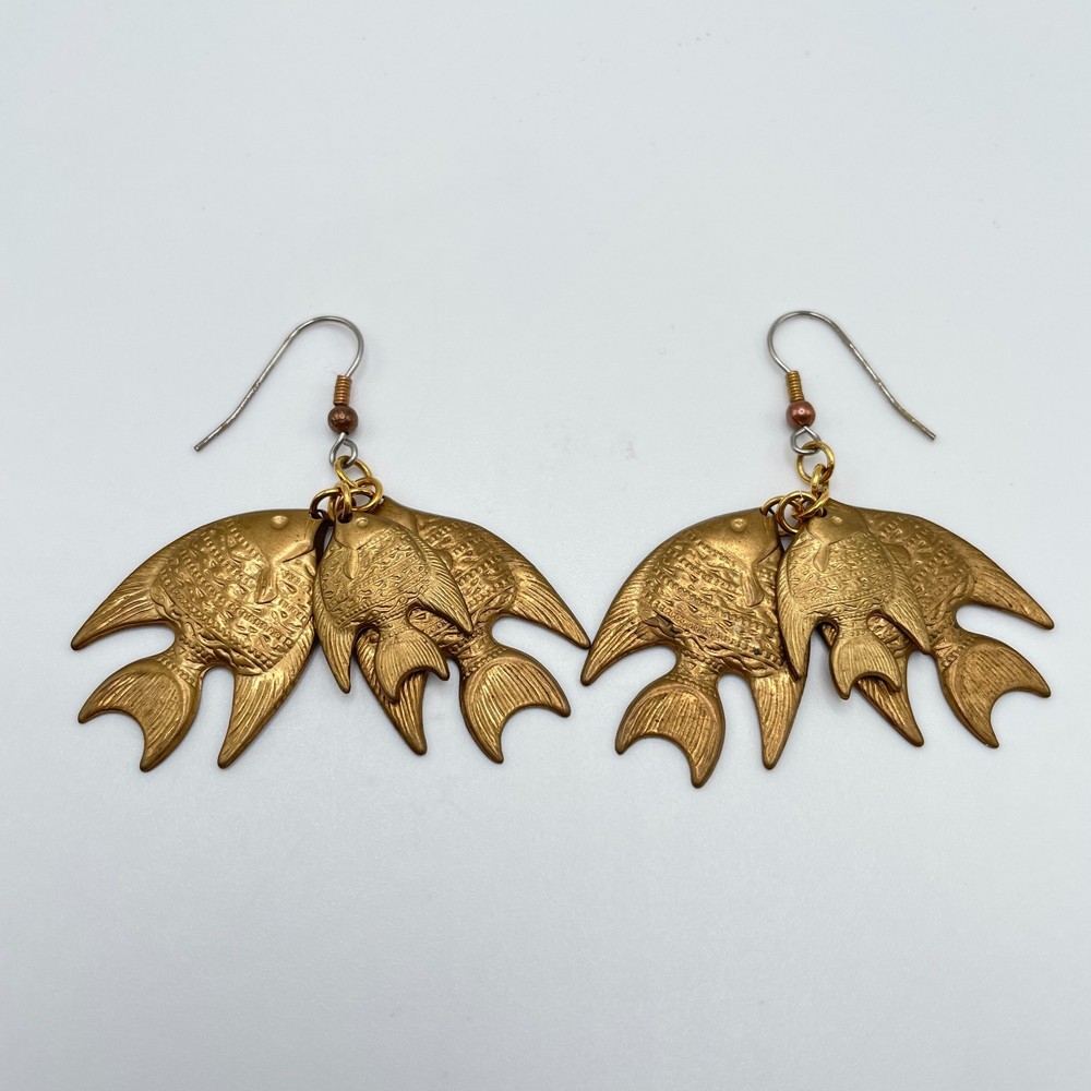 Vintage Dangle Fish Earrings