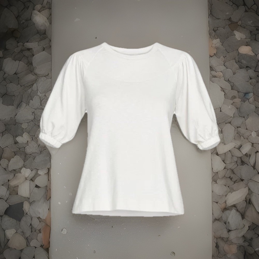 Free Assembly Women's Puff Sleeves Size M White Medium