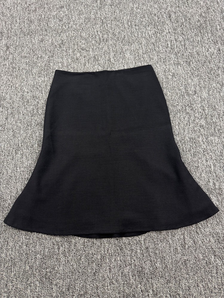 Banana Republic Skirt Women 4 Black Wool Midi Flare Career Office Lined Modest