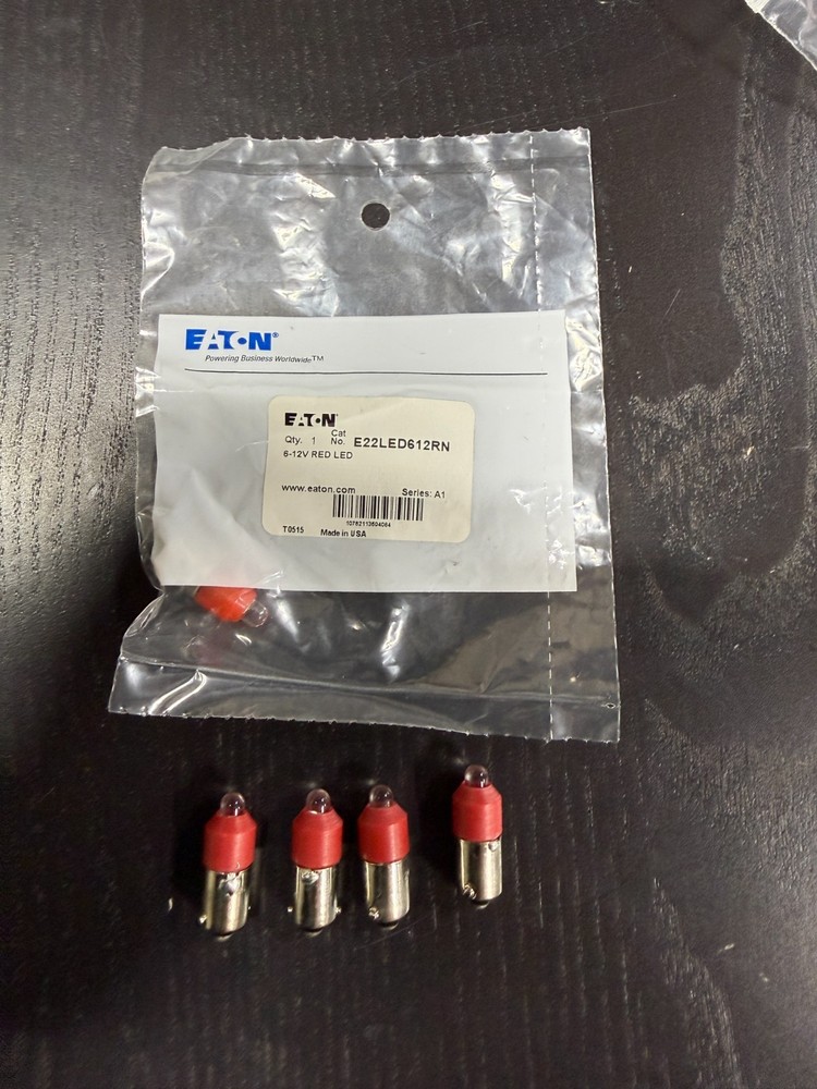 Eaton Ch E22Led612Rn, Lot Of 5, 6-12V Red Led Lamp  - Item#734
