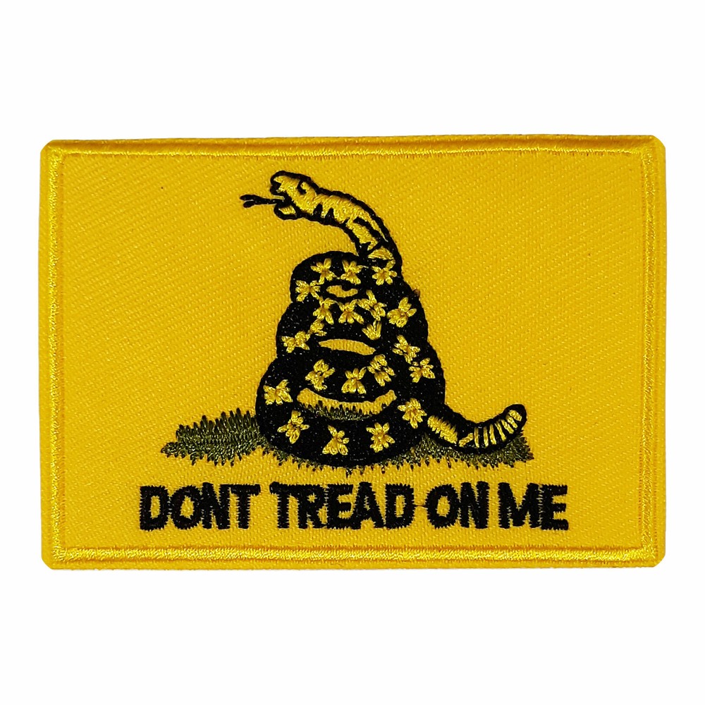 Gadsden Flag Patch Embroidered Iron-On Applique Rattlesnake Emblem Tactical