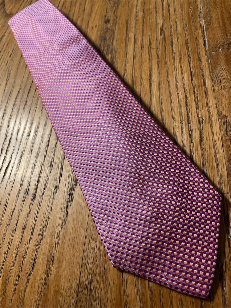 RECENT euc Charles Tyrwhitt Thick Woven Silk Tie Geometric Made In England UK