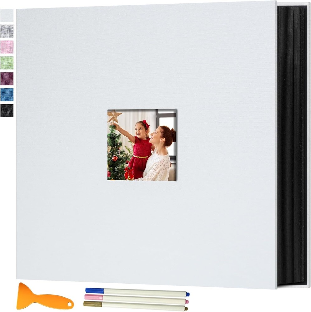 Elegant Self-Adhesive Photo Book with Window - Holds 600 Memorable Photos