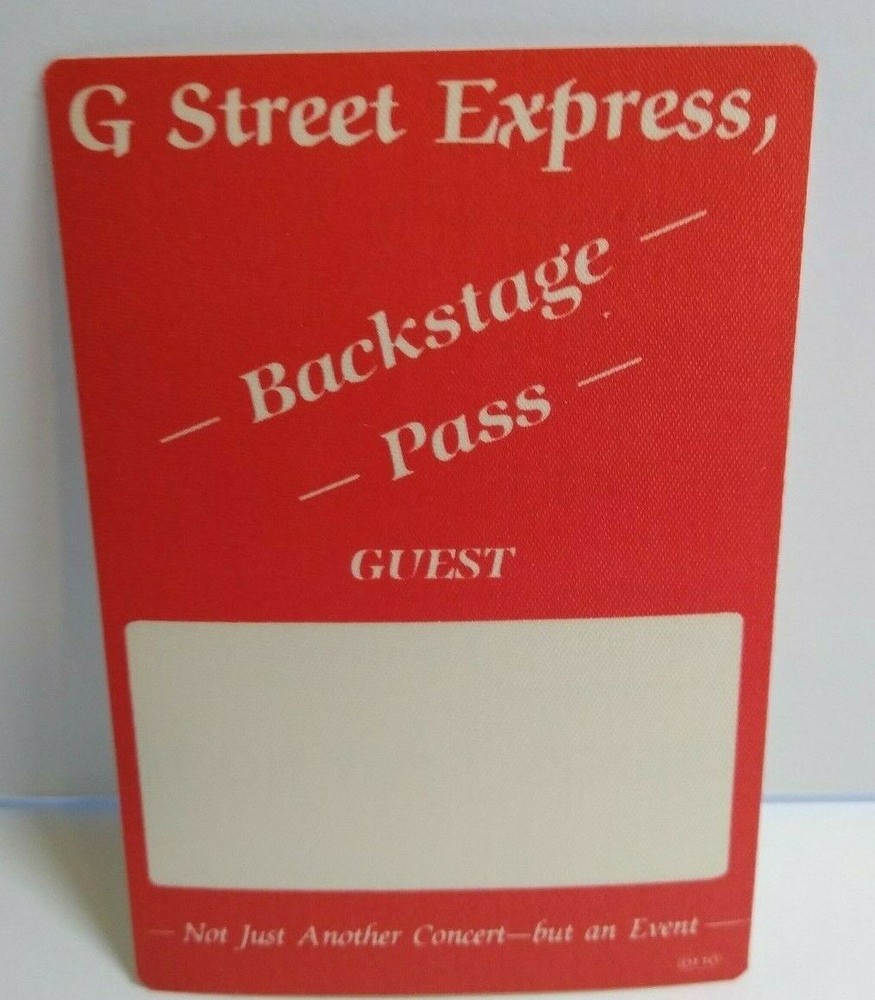 G Street Express Backstage Pass Original Unused Concert Gift Obscure Music Label