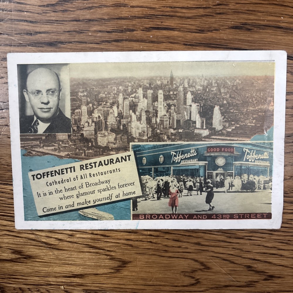 Vintage NYC Postcard - Times Square 43rd & Broadway Toffenetti Restaurant