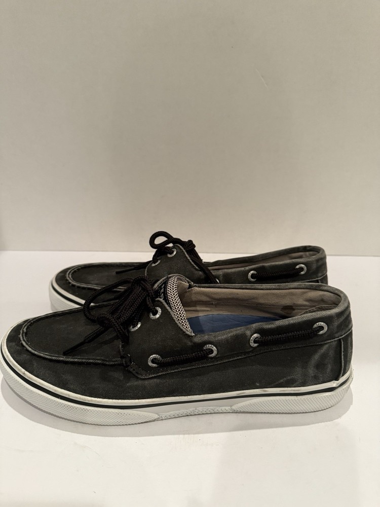 Sperry top sider boat black grey shoes mens 8.5