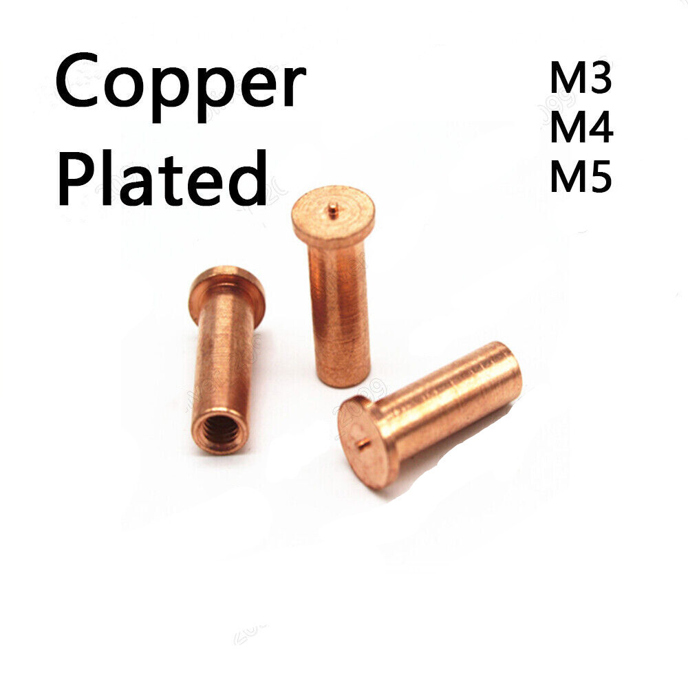 Copper Plated Internal Thread Weld Studs for Capacitor Discharge Welding M3 M4