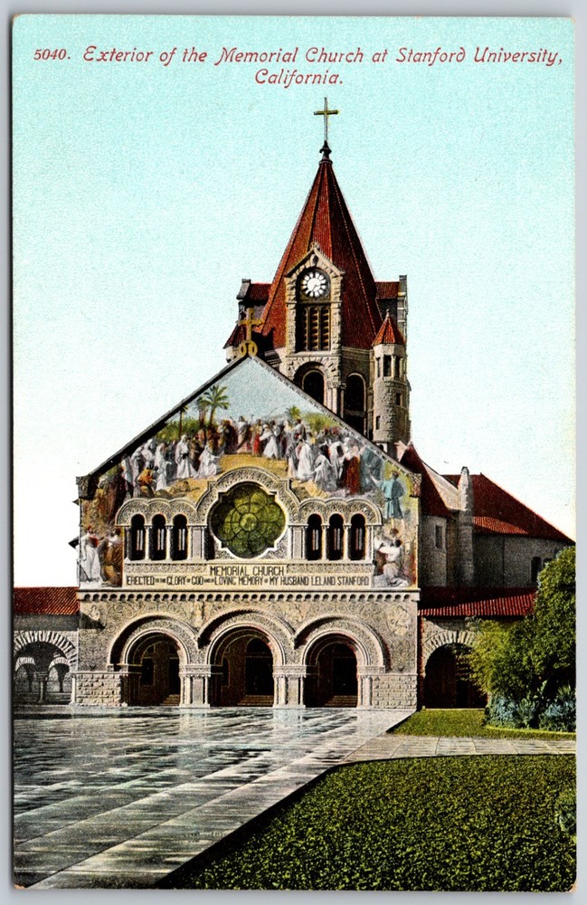 Memorial Church Stanford University California Unposted ANTIQUE Postcard 8762
