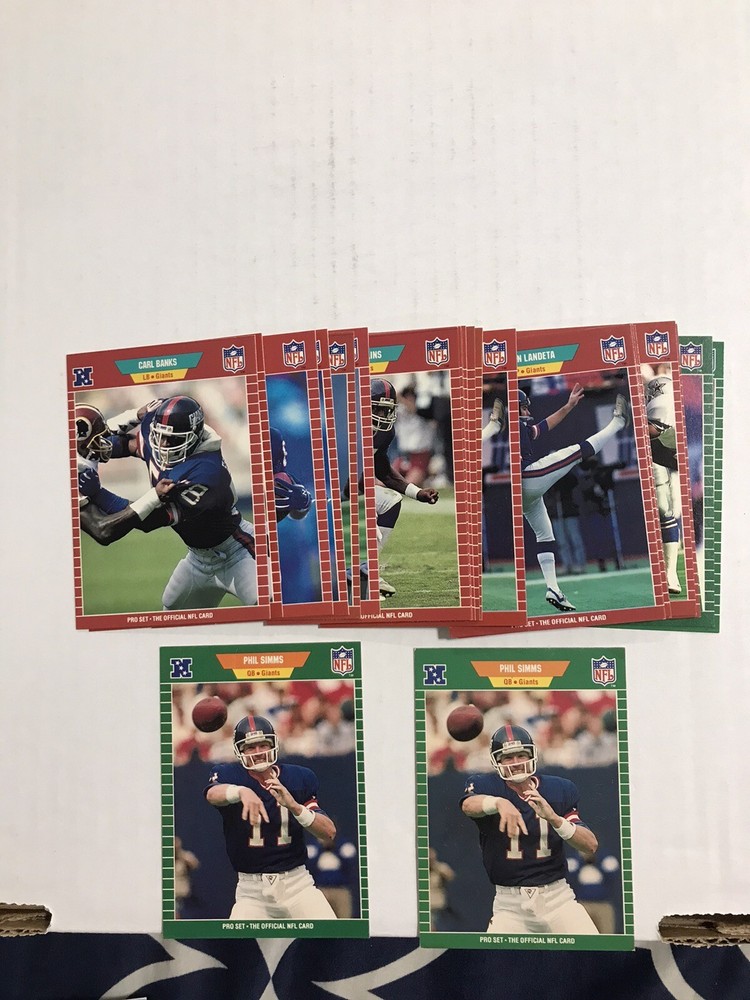 1989 Pro Set Football Series 1 New York Giants Team Lot Of 29 Simms B