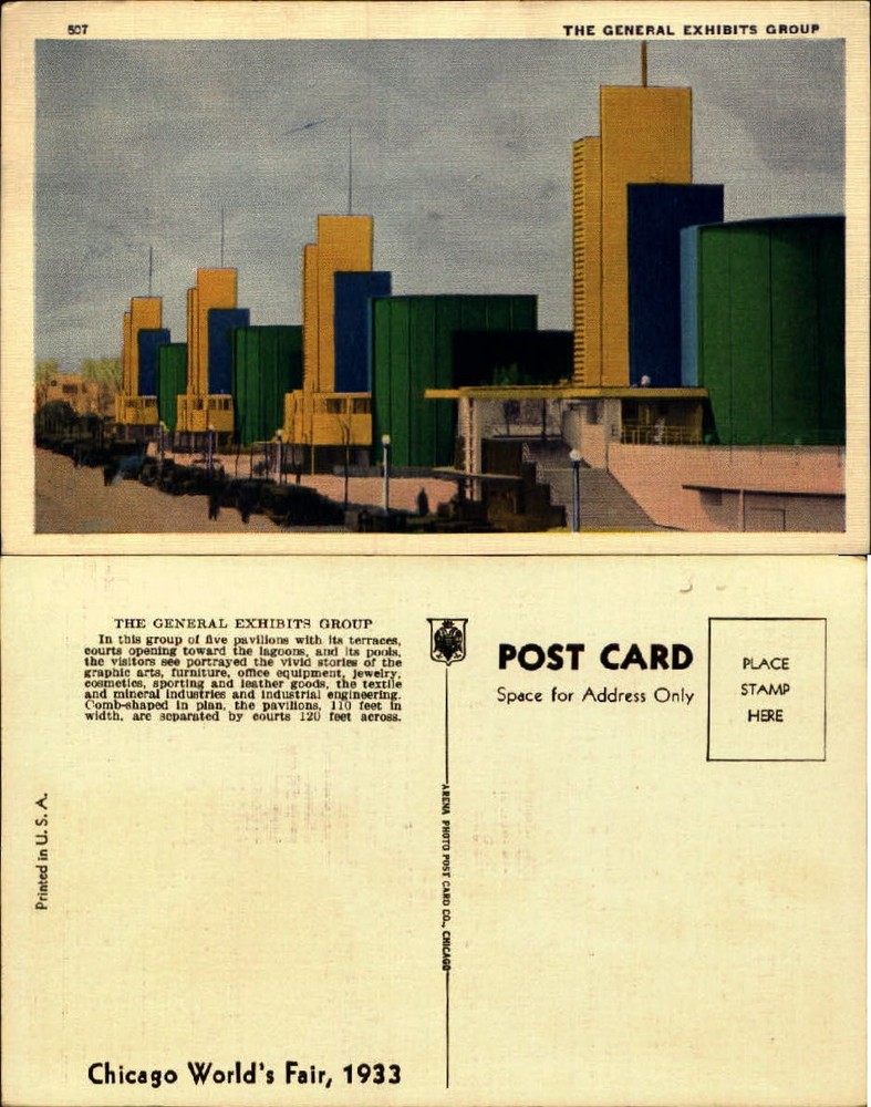 General Exhibits Group~ Chicago World's Fair ~ 1933 Century of Progress~Art Deco
