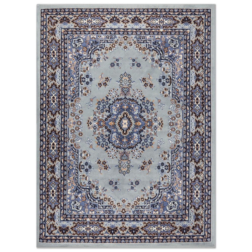 Premium Sakarya Traditional Medallion Area Rug Grey/Blue 5'2