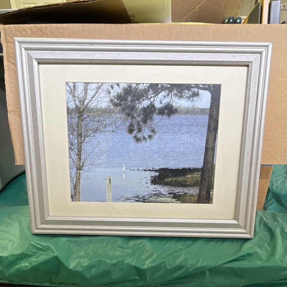 Kathy Alderman Framed Landscape Photograph Lake Nature Art Burlington NC