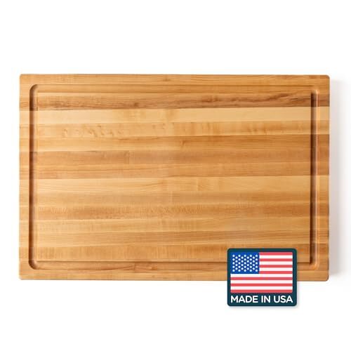Maple Wood Cutting Board - Hardwood Maple Chopping Board with Deep Juice