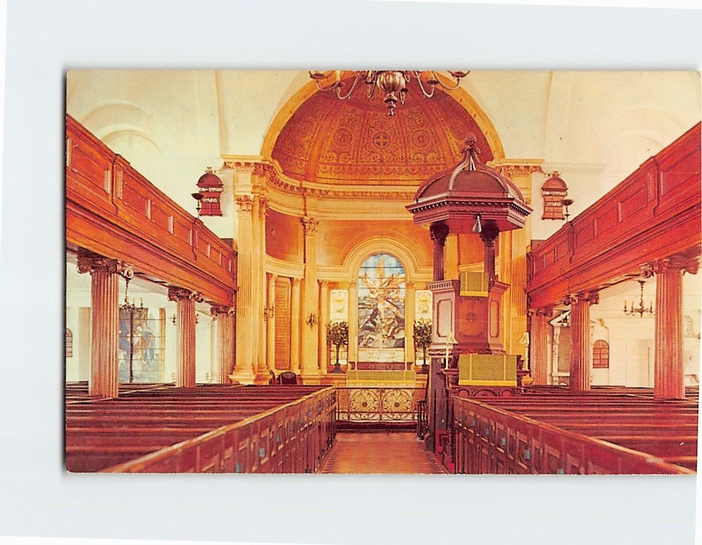 Postcard Interior of St. Michael's Church Charleston South Carolina USA