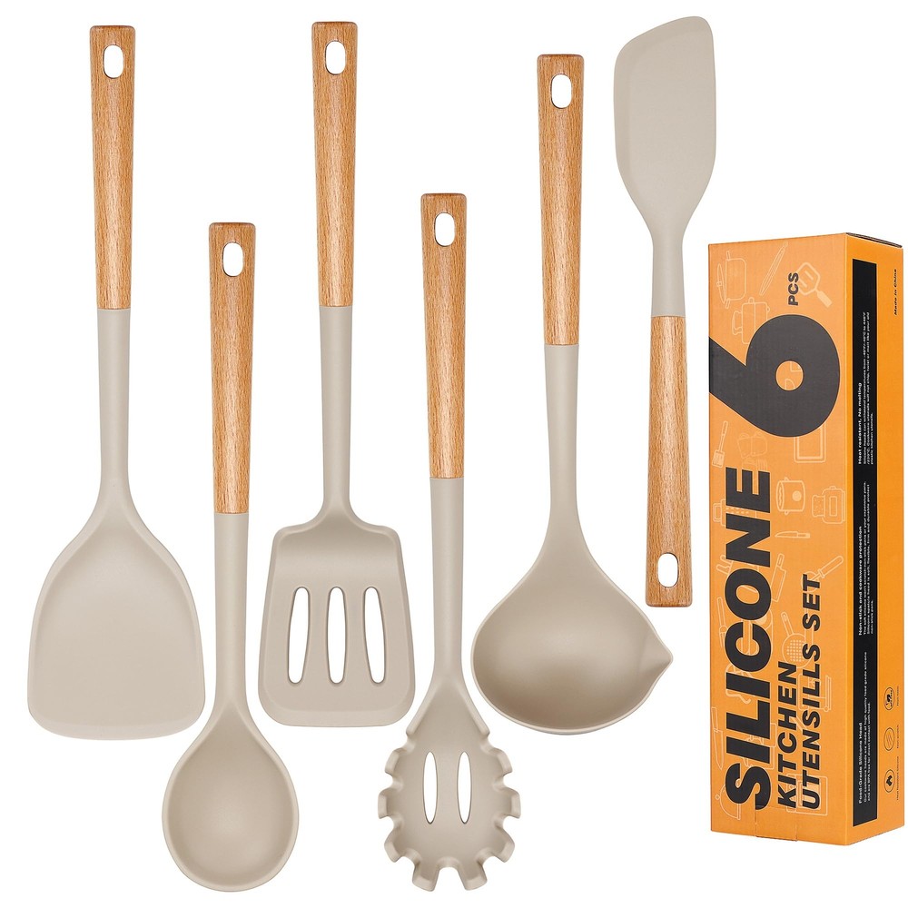 Large Kitchen Utensil Sets, Heat Resistance Silicone Cooking Utensils, Long W...