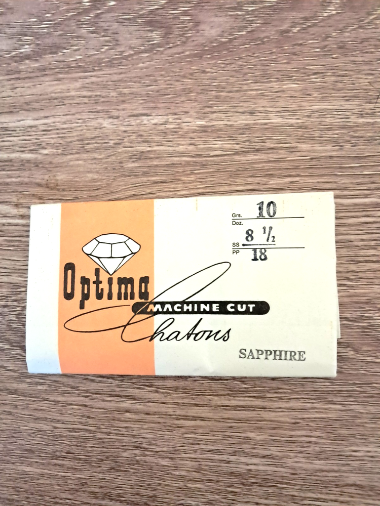 1440 PRECIOSA MACHINE-CUT RHINESTONES, 18 PP, SAPPHIRE/FOILED