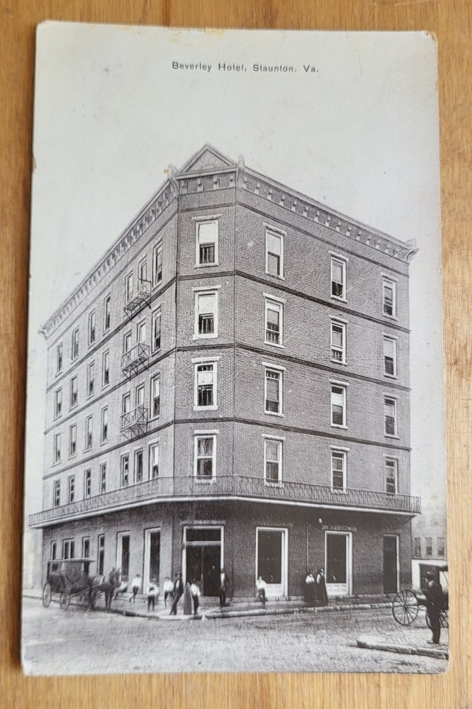 Beverly Hotel 1910, Staunton VA, RPPC, Beverly Cigar Store Publisher